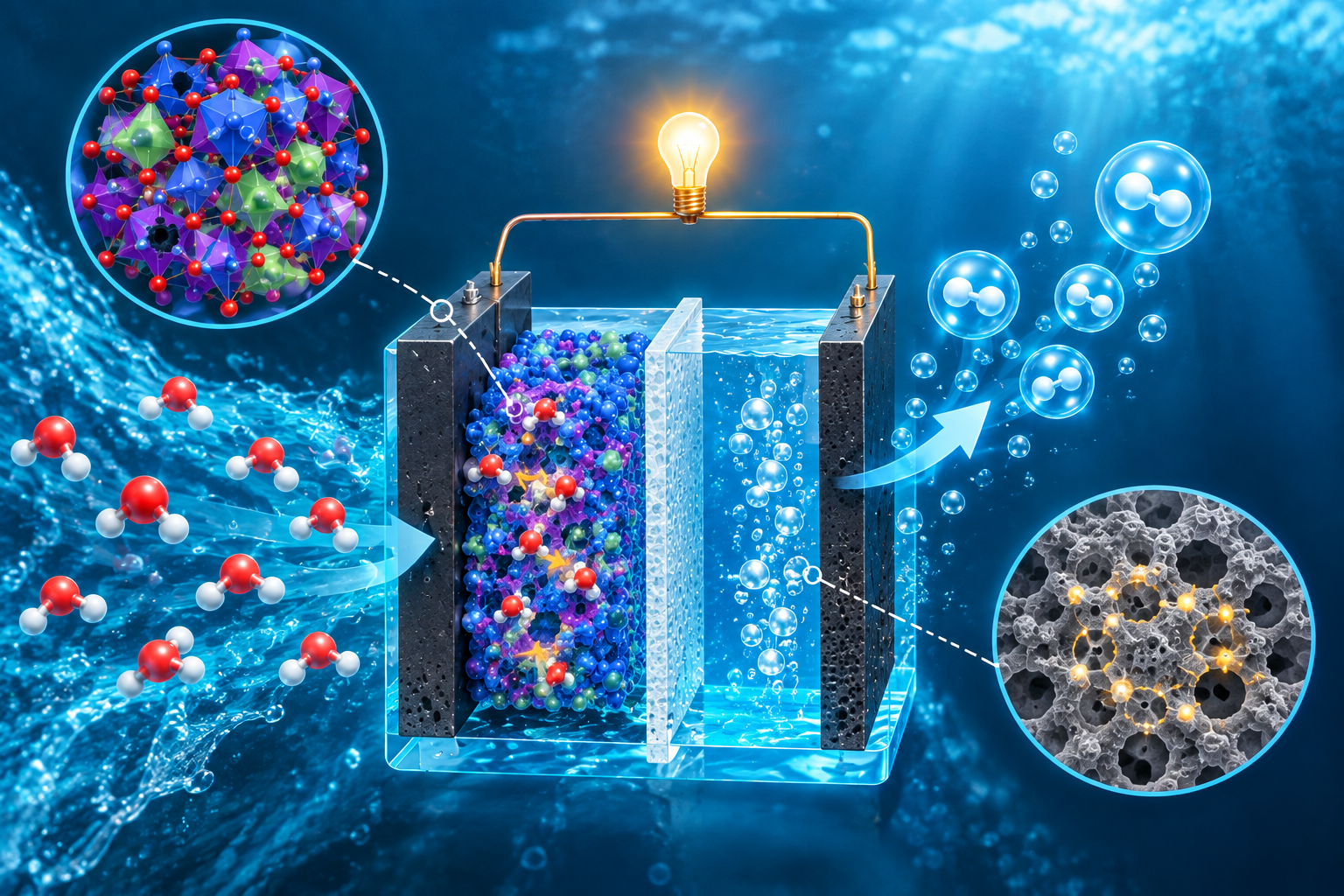 Hydroelectric cell and hydrogen generation